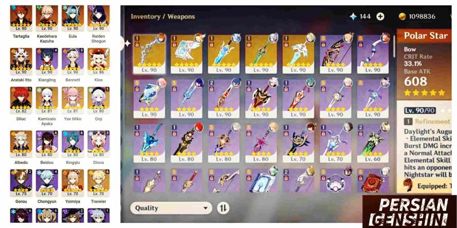 Eula- Kaedehara Kazuha- Raiden Shogun- Yae Miko- Childe- Naganohara Yoimiya- Kamisato Ayaka- Albedo- Arataki Itto- Klee- Diluc- Keqing- Qiqi- Mona