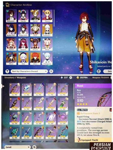 Raiden Shogun- Kamisato Ayaka- Diluc- Mona- Qiqi