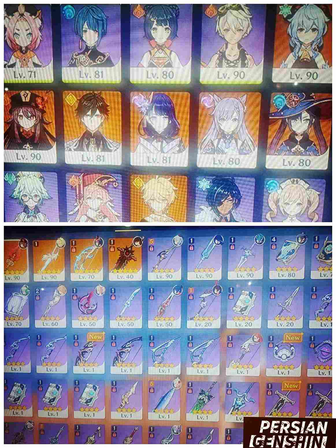 Zhongli- Raiden Shogun- Jean- Hu Tao- Ganyu- Aloy- Keqing- Mona- Qiqi