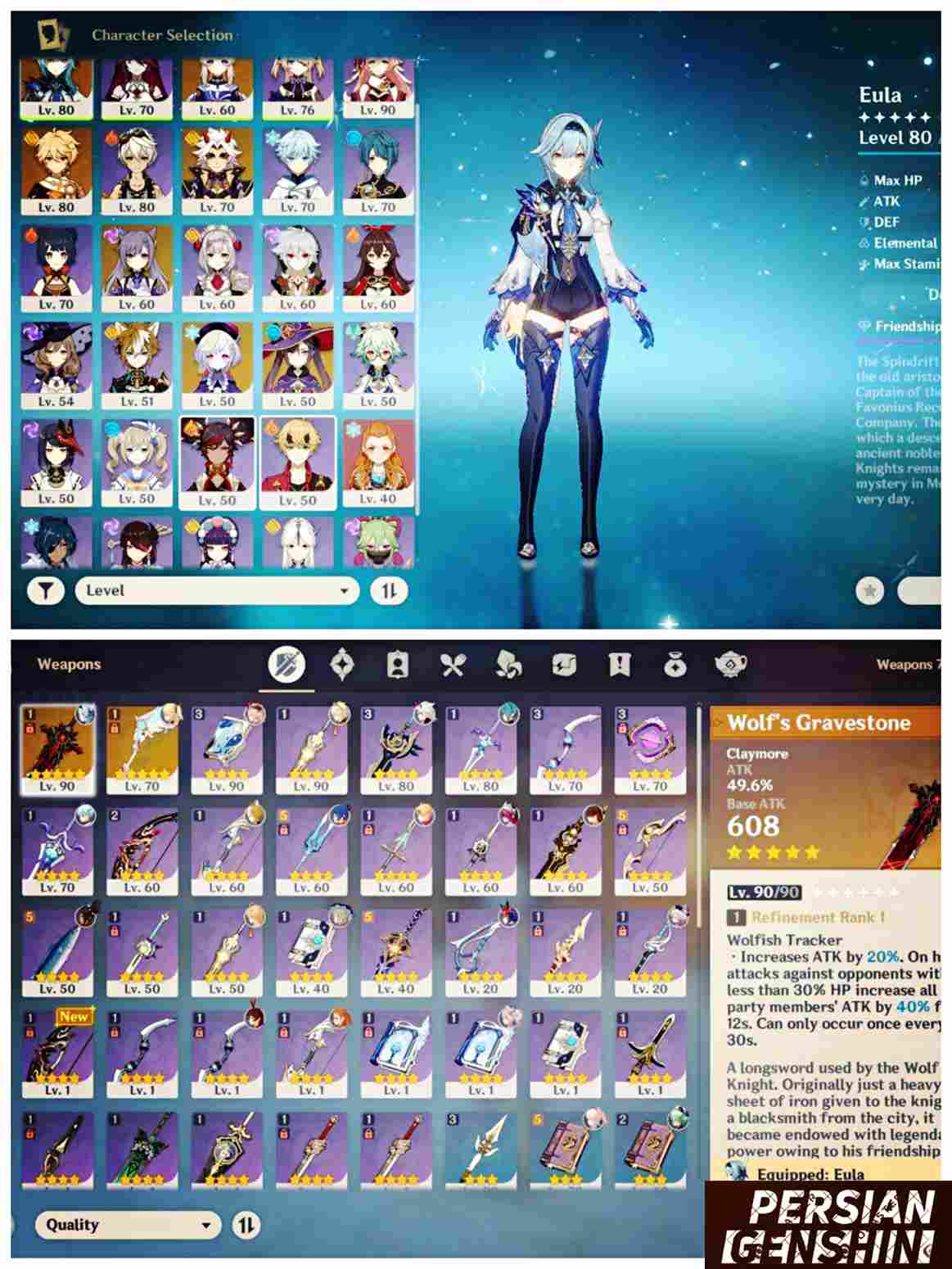 Eula- Arataki Itto- Mona- Sangonomiya Kokomi- Keqing- Qiqi- Aloy