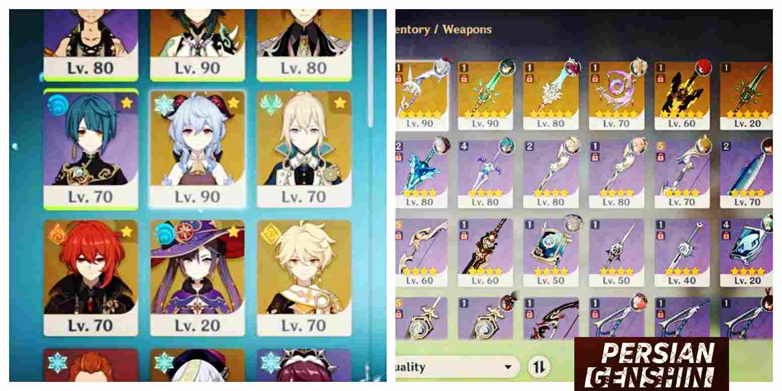 Xiao- Zhongli- Ganyu- Qiqi- Jean- Diluc- Mona