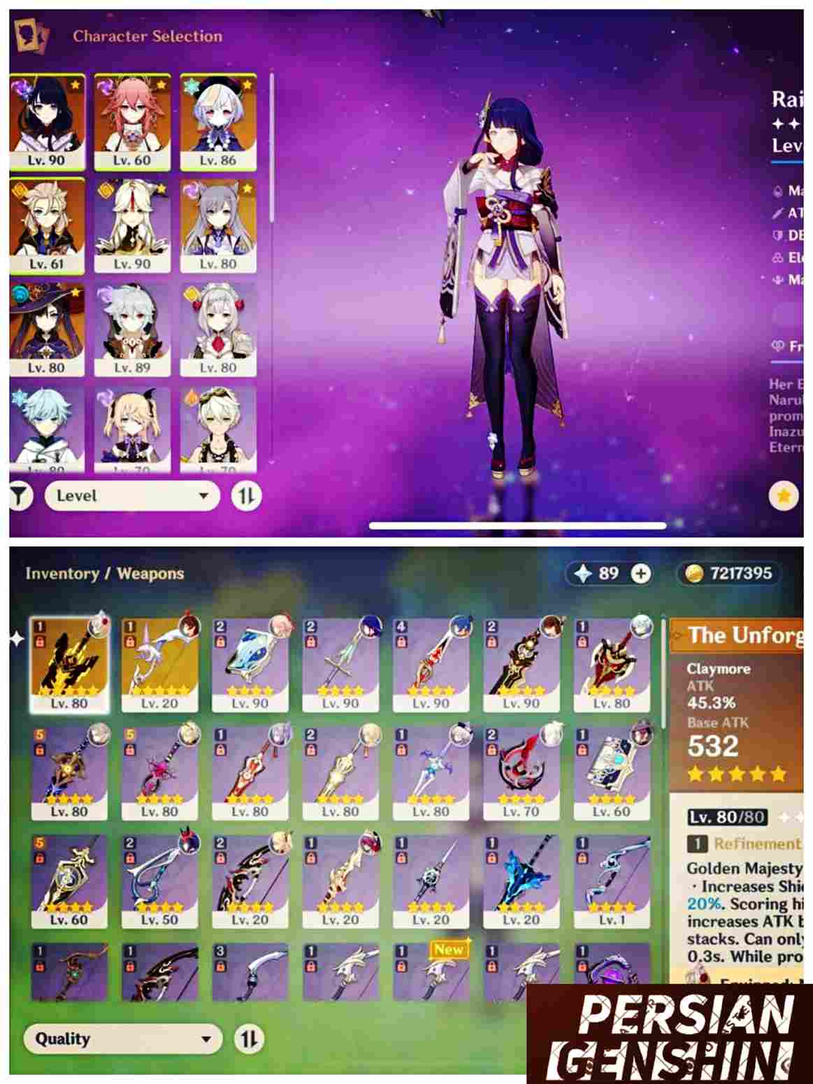 Raiden Shogun- Yae Miko- Mona- Albedo- Qiqi- Keqing