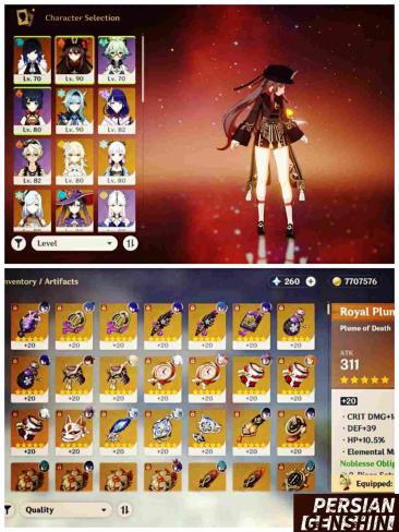 Eula- Raiden Shogun- Mona- Diluc- Jean- Hu Tao- Shenhe- Kamisato Ayaka- Yelan