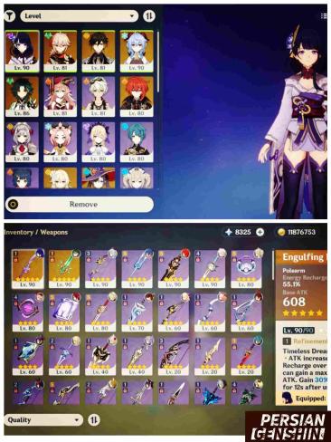 Zhongli- Raiden Shogun- Kaedehara Kazuha- Xiao- Jean- Mona- Diluc- Keqing- Ganyu