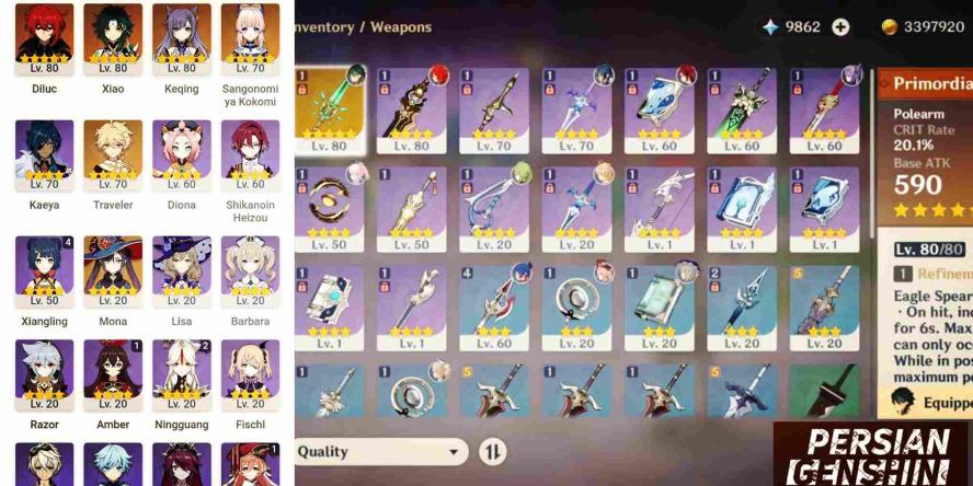 Xiao- Sangonomiya Kokomi- Diluc- Keqing- Mona