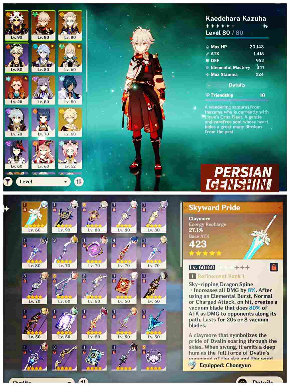 Arataki Itto- Kaedehara Kazuha- Albedo- Kamisato Ayato- Jean